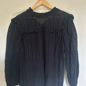 Madewell Black Eyelet Women's Top